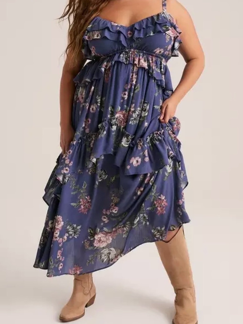 NWT Festi Ruffled Maxi Dress
